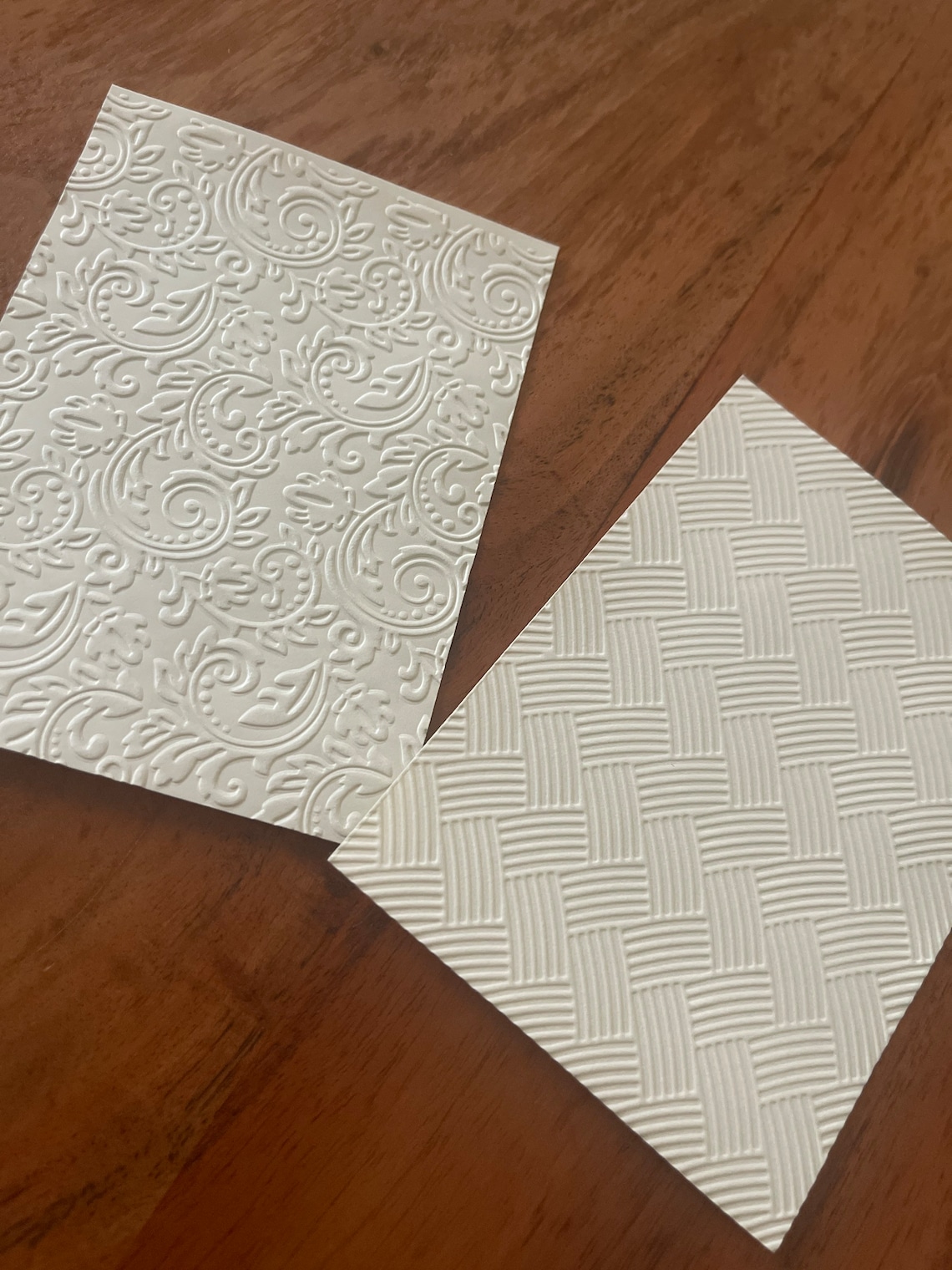 Cream Embossed Paper Set, Handmade Cardstock for Scrapbooking - Etsy
