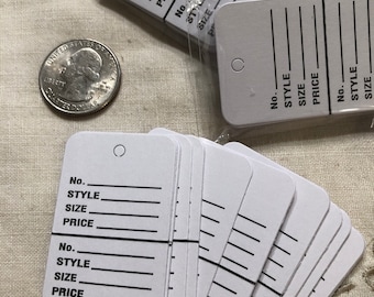 20 small garment price tags for your junk journals