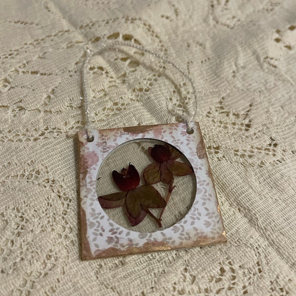 Altered Coin Holder with dried flowers #4