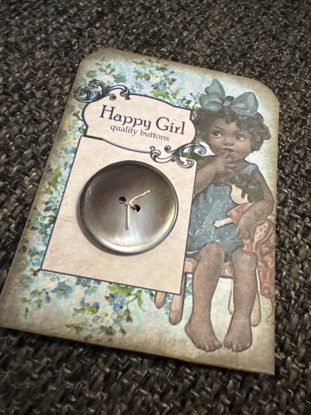 Vintage Style Printed Button Cards With Vintage Buttons. - Etsy
