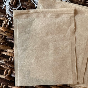 10 Disposable Tea Filter Bags with Drawstring 2” x 2 3/4 Small