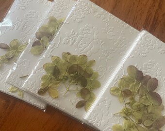 Embossed White Paper Sheets, Handmade Cardmaking Supplies, Set of 10