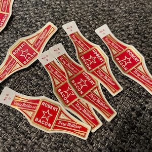 20 Vintage Cigar Bands - Robert Bacon “Very Mildest”