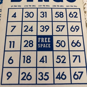 Bingo Ranges Vintage Bingo Cards - Etsy