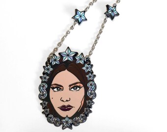 LANA DEL REY 'Stargirl' necklace Grammy 2018 Gucci Cameo Enamel Necklace Runway Lizzy Grant Elizabeth Grant Lust for Life