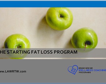 The Starting Fat Loss Program, Nutrition Plan, Fitness Plan, Diet/Exercise/Sleep Diary, Workout Planner, Progress Recorder