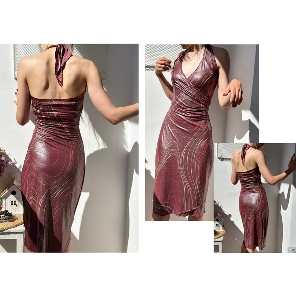 Disco Daze Halter Midi Dress