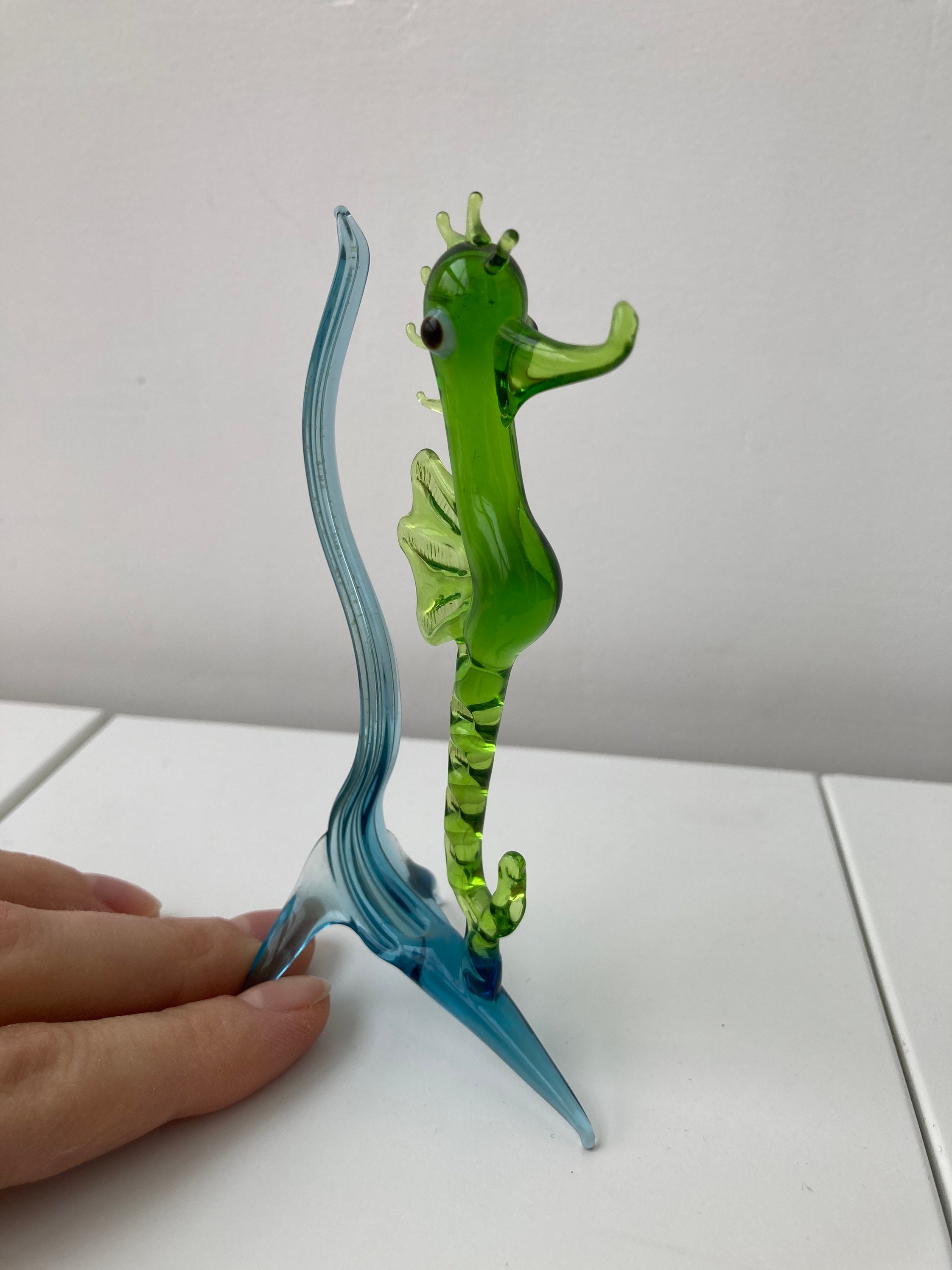 Vintage Glass Animals Figurine Glass Seahorse Sculpture Etsy