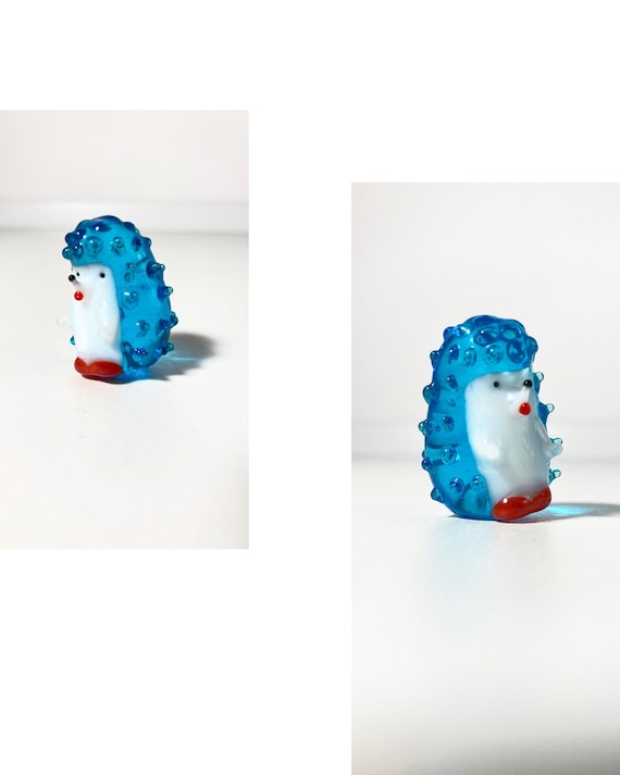 Vintage Glass Animals Figurine Glass Hedgehog Vintage Glass Etsy
