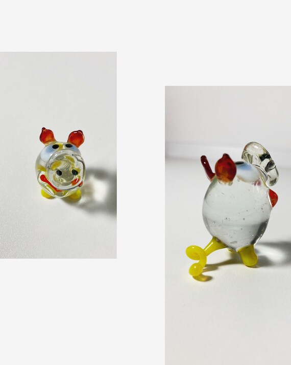 Vintage Glass Animals Figurine Glass Piggy Vintage Glass Etsy