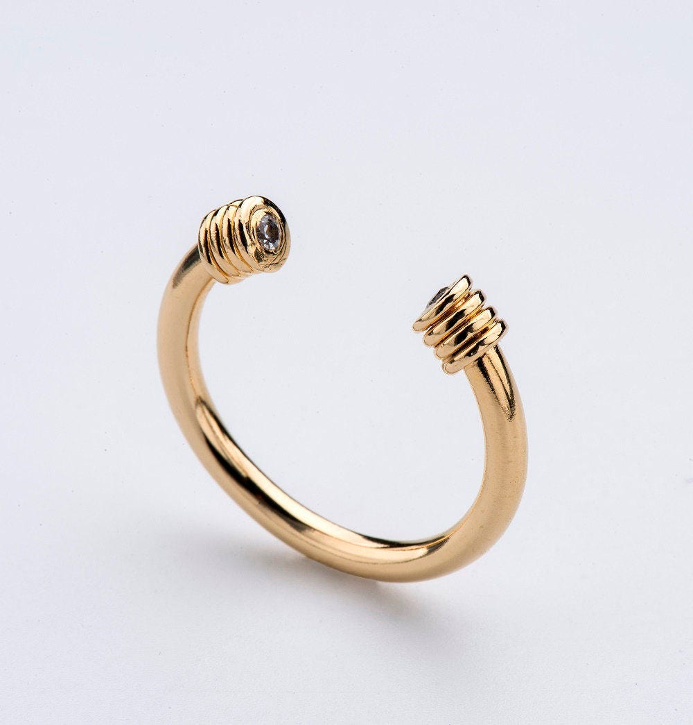 Stylish Gold Open Ring for Everyday Wear Midi Gold Ring Etsy