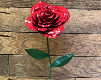 Steel Rose - Handcrafted Metal Rose - Metal Rose - Valentine’s Day Rose - Anniversary Metal Rose