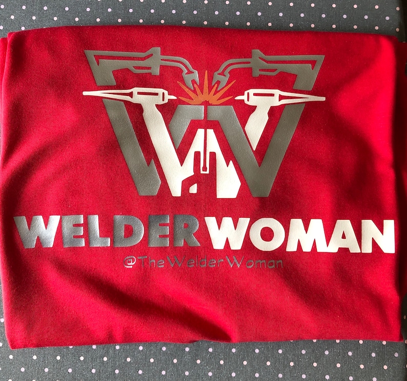 Welder Woman T-Shirt, Woman Welder T-shirt, Female Welder T-shirt, Girl Welder T-shirt, Welder T-shirt Red