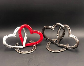 Rustic Horseshoe Heart, Horseshoe Hearts, Intertwined Horseshoe Hearts