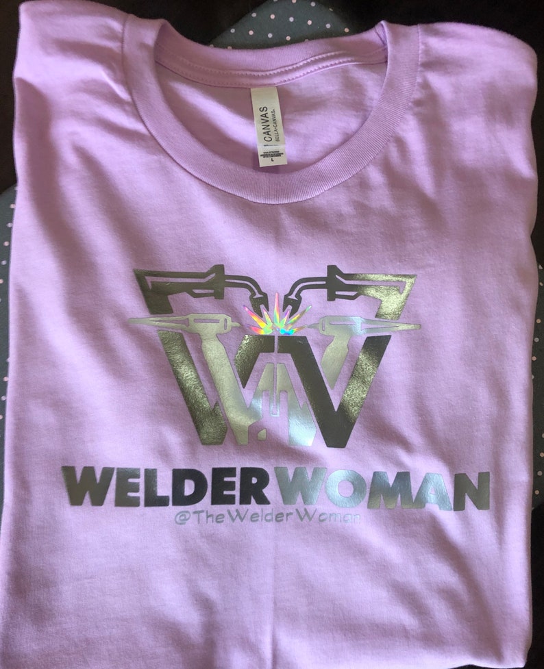 Welder Woman T-Shirt, Woman Welder T-shirt, Female Welder T-shirt, Girl Welder T-shirt, Welder T-shirt Lilac