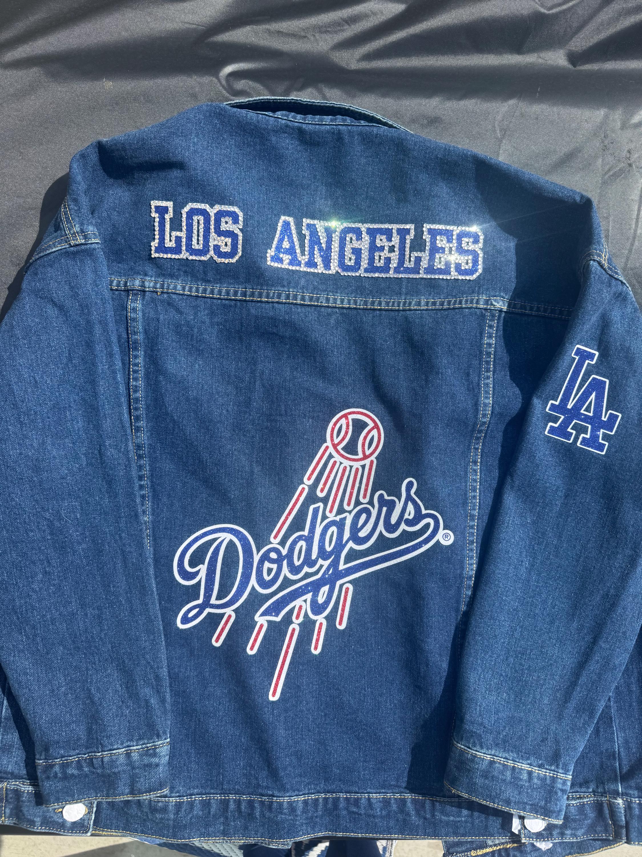 Custom Rhinestone LA Baseball Jean Jacket: Blue Heaven - Etsy
