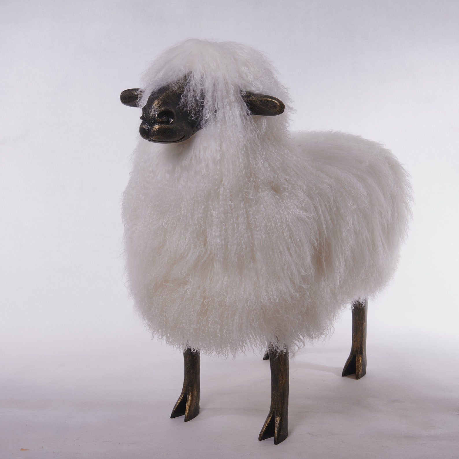 Lifesize sheep statue Sheep bench White real mongolian Etsy