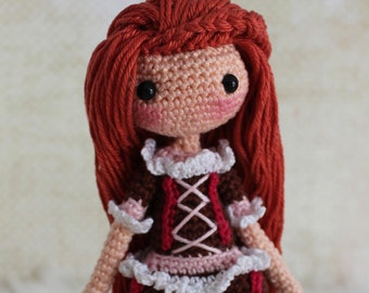 Virkmönster: Pepparkaksdocka Ginny Amigurumi - Direkt PDF-nedladdning - Engelska (USA), Holländska - Amilishly