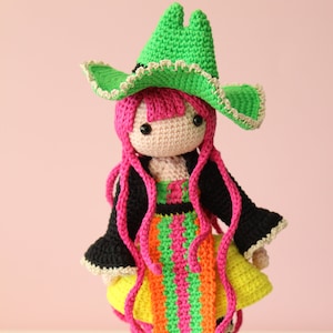 Crochet Pattern: Neon Witch Doll Vi Amigurumi - Instant PDF Download - English (US), Dutch - Amilishly