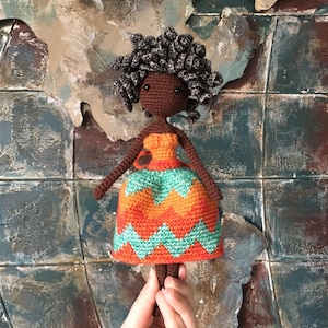 Crochet Pattern: Dressup Doll Malaika Amigurumi Instant PDF Download English US, Dutch Amilishly image 1