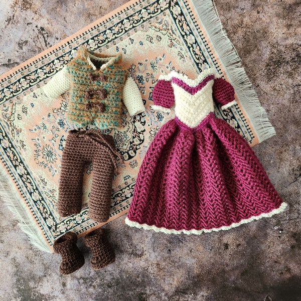 Crochet Doll Clothes Pattern: Tower Prince & Princess Amigurumi Clothes Pattern / ENG + NL / Clothes Only / Pdf Pattern / Instant Download