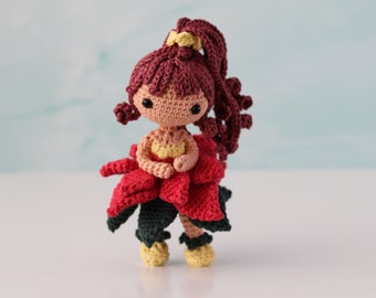 Crochet Pattern: Poinsettia Doll Chibi Nara Amigurumi - Instant PDF Download - English (US), Dutch - Amilishly