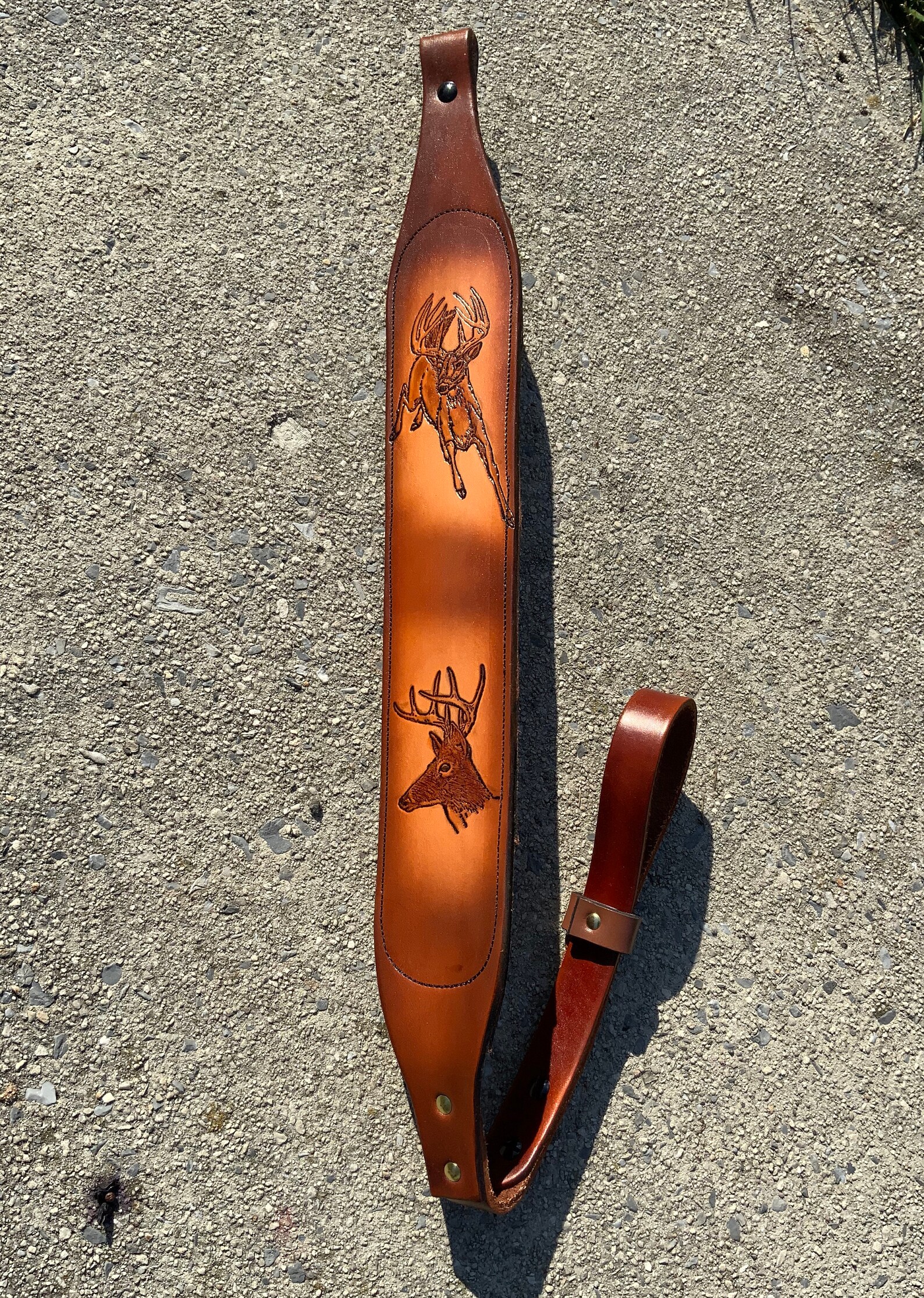 Deer Hunting Handmade Padded Leather Rifle Sling Etsy