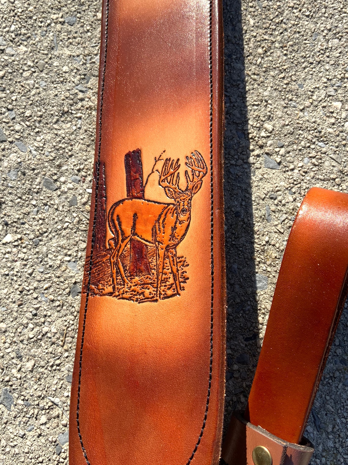 Deer Hunting Handmade Padded Leather Rifle Sling Etsy