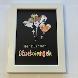 Geschenk van geld met hartballonnen * Gefeliciteerd * DIY