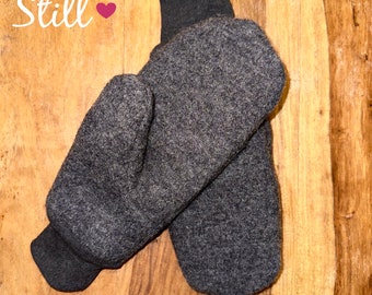 Women's winter gloves made of 100% virgin wool **mittens** also suitable for coat/jacket