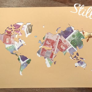 Geldgeschenk *Weltkarte*