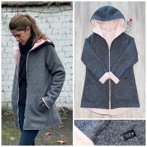 Manteau en laine / manteau court pour femme en 100% laine vierge entièrement doublé image 6