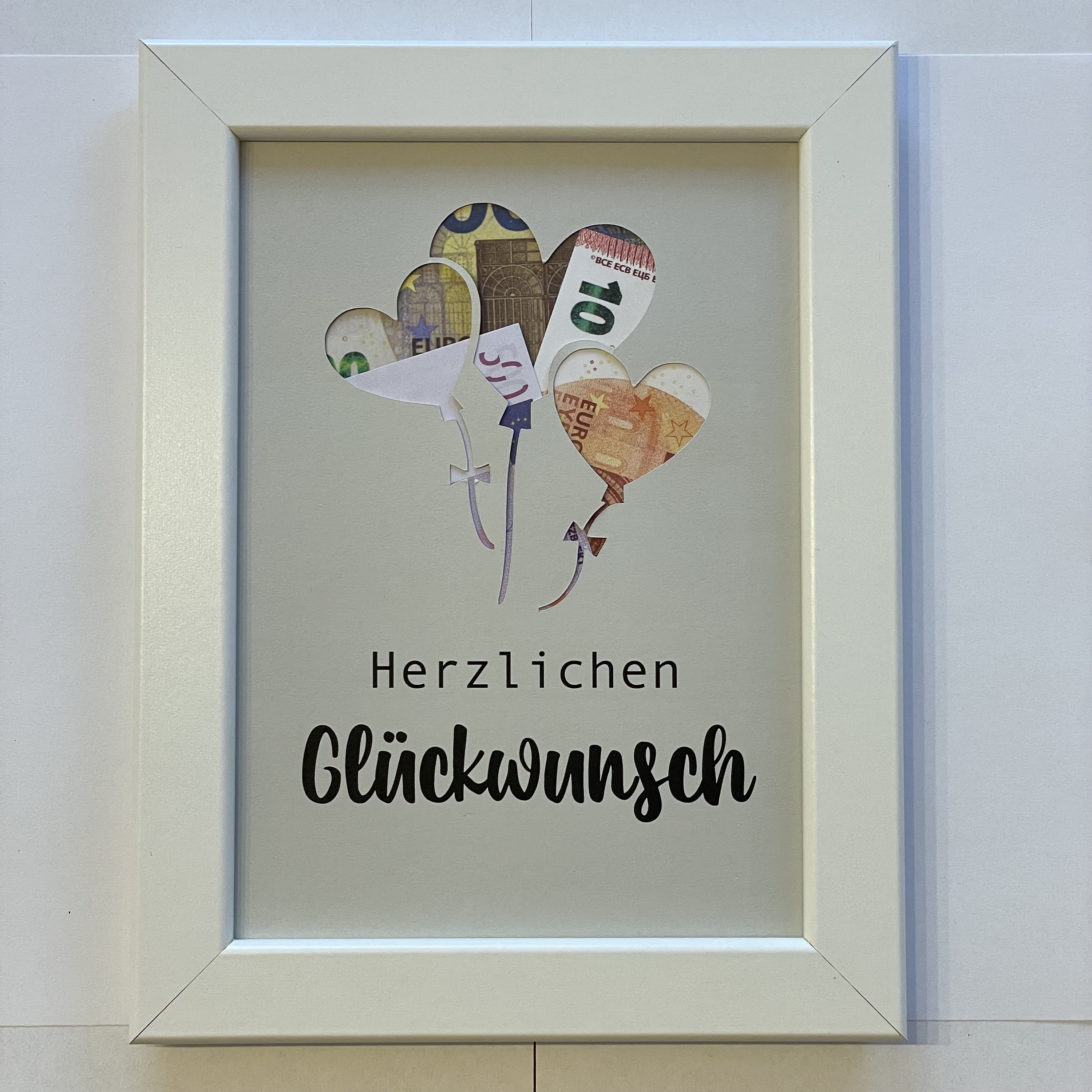 Geldgeschenk mit HerzLuftballons Herzlichen Glückwunsch DIY Etsy.de