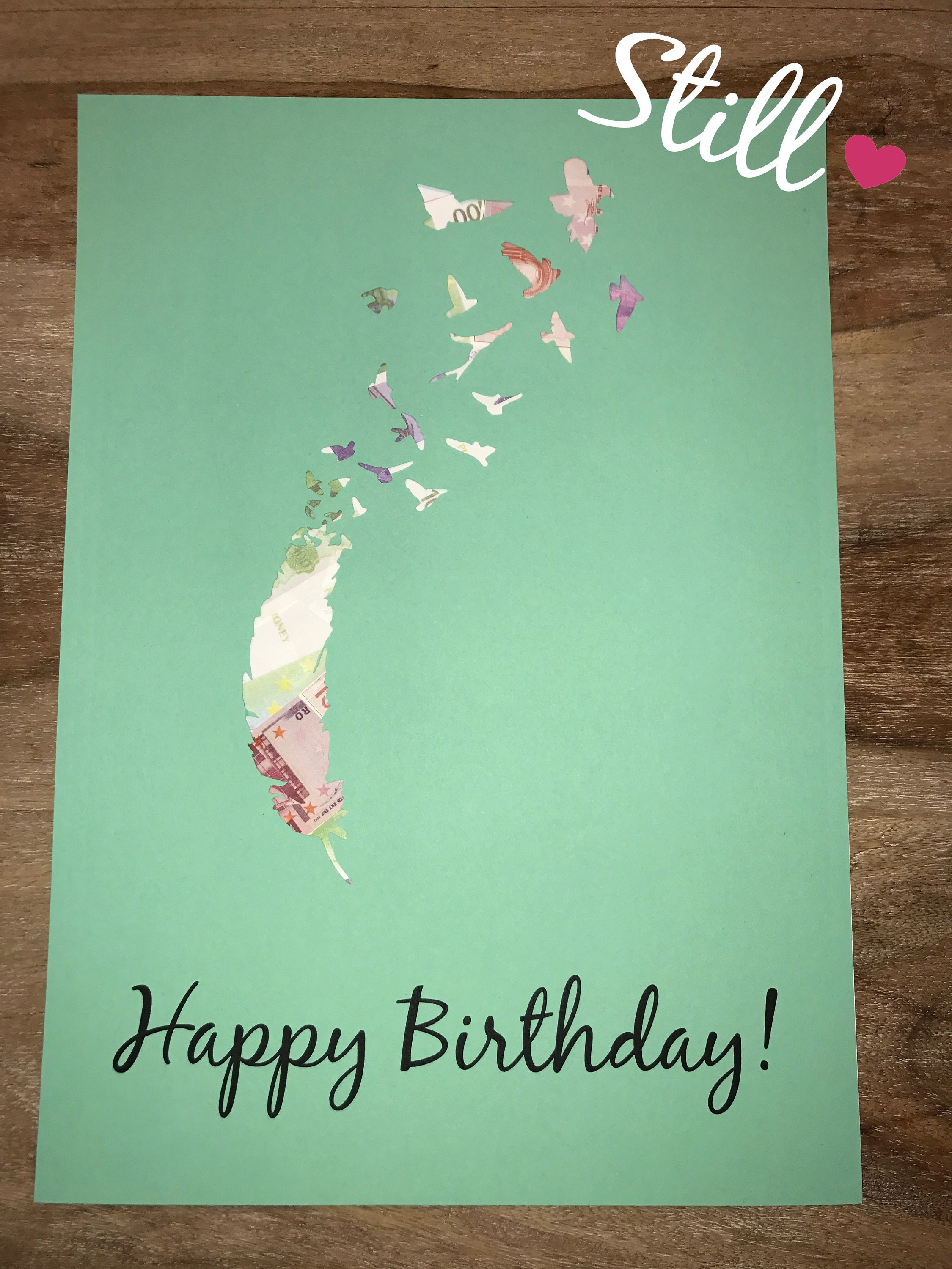 Geldgeschenk Feder Happy Birthday Etsy 日本