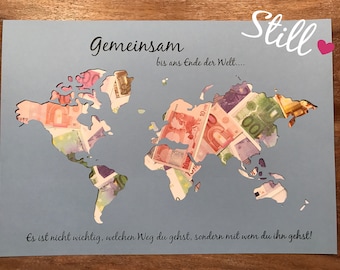 Money Gift *World Map* Together *Important*