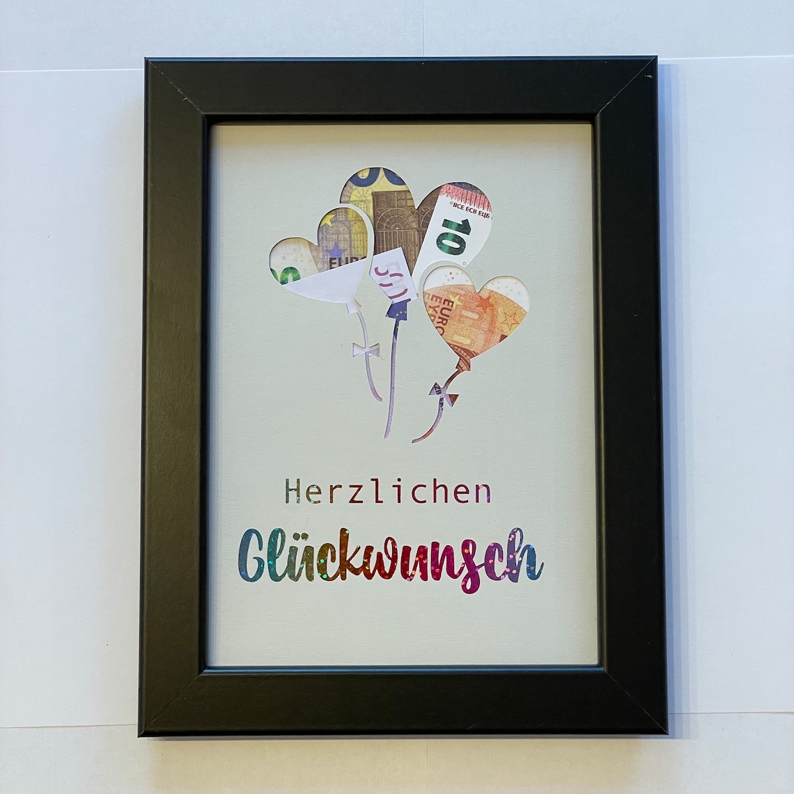 Geldgeschenk mit HerzLuftballons Herzlichen Glückwunsch DIY Etsy.de