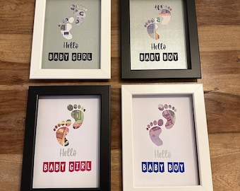 Hello Baby Boy / Hello Baby Girl - Money gift for birth - Feet