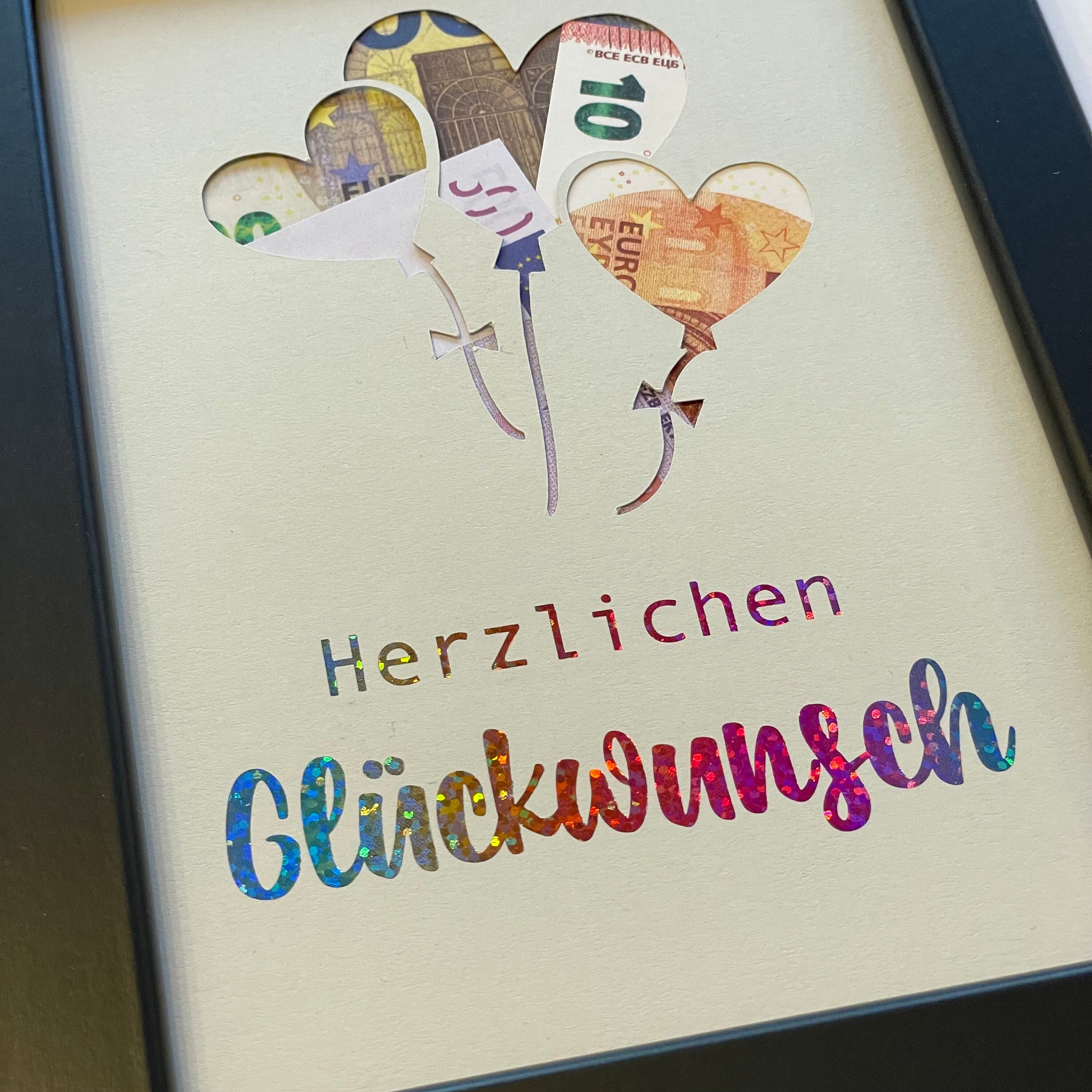 Geldgeschenk mit HerzLuftballons Herzlichen Glückwunsch DIY Etsy.de