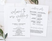 Order of Service Wedding Template Printable Order of the Day - Etsy