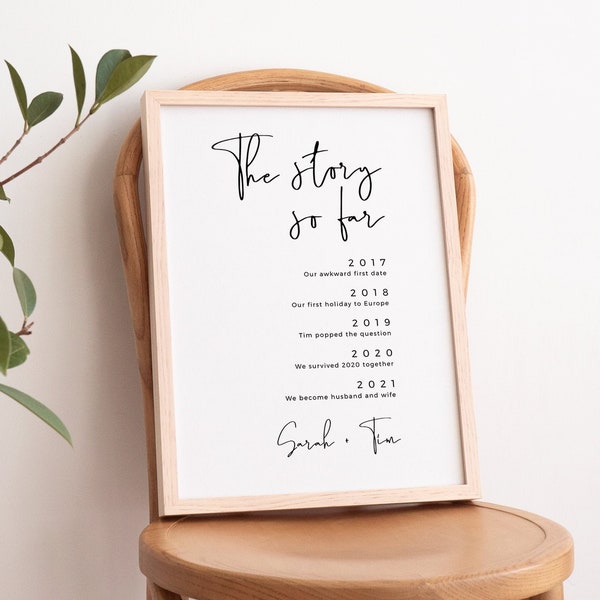 Our Story Wedding Sign, The Story Of Us, Our Love Story Sign, The Story So Far, Printable Wedding Signage