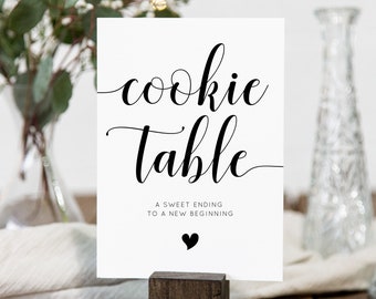 Cookie Table Sign For a Wedding, Boho Wedding Sign, Wedding Dessert Table Decor, Printable Wedding Signs, REBECCA