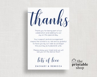 wedding thank you card template elegant thank you cards etsy