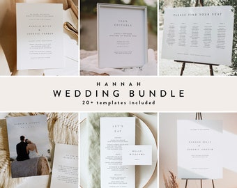 Modern Minimal Wedding Invitation Mega Bundle Save The Date Template Wedding Invite Packages Digital Download