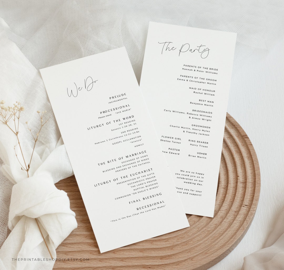 We Do Wedding Program Template Download, Printable Wedding Program Fan