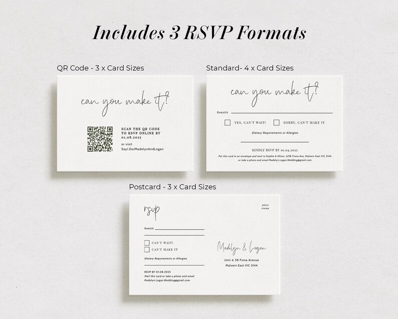 Greenery Wedding Invitation Set: Rustic Printable Stationery (Digital Download) image 4