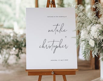 Minimalist Wedding Welcome Sign Template, Modern Wedding Sign, Wedding Names Sign, Printable Sign Wedding Signs, Bliss