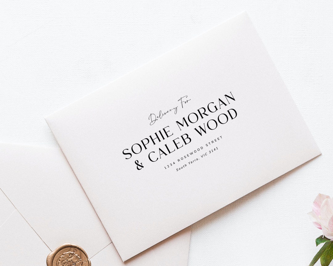 Printable Envelope Template, Modern Wedding Invitation Addressing ...