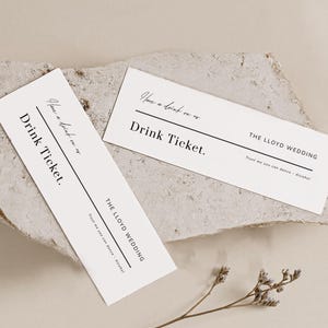 Wedding Drink Tokens, Drink Coupon, Bar Tokens, Modern Minimalist Wedding Reception Template, Have A Drink On Us, APOTHECARY