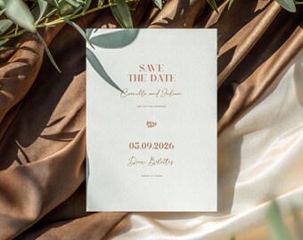 Elegant Wedding Save The Date Template: Romantic Renaissance Style (Digital Download)