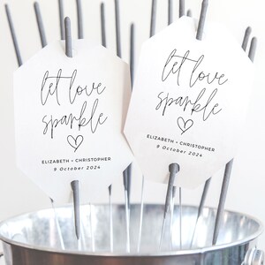 Wedding Sparkler Tag, Let Love Sparkle Tags, Printable Wedding Decor ...